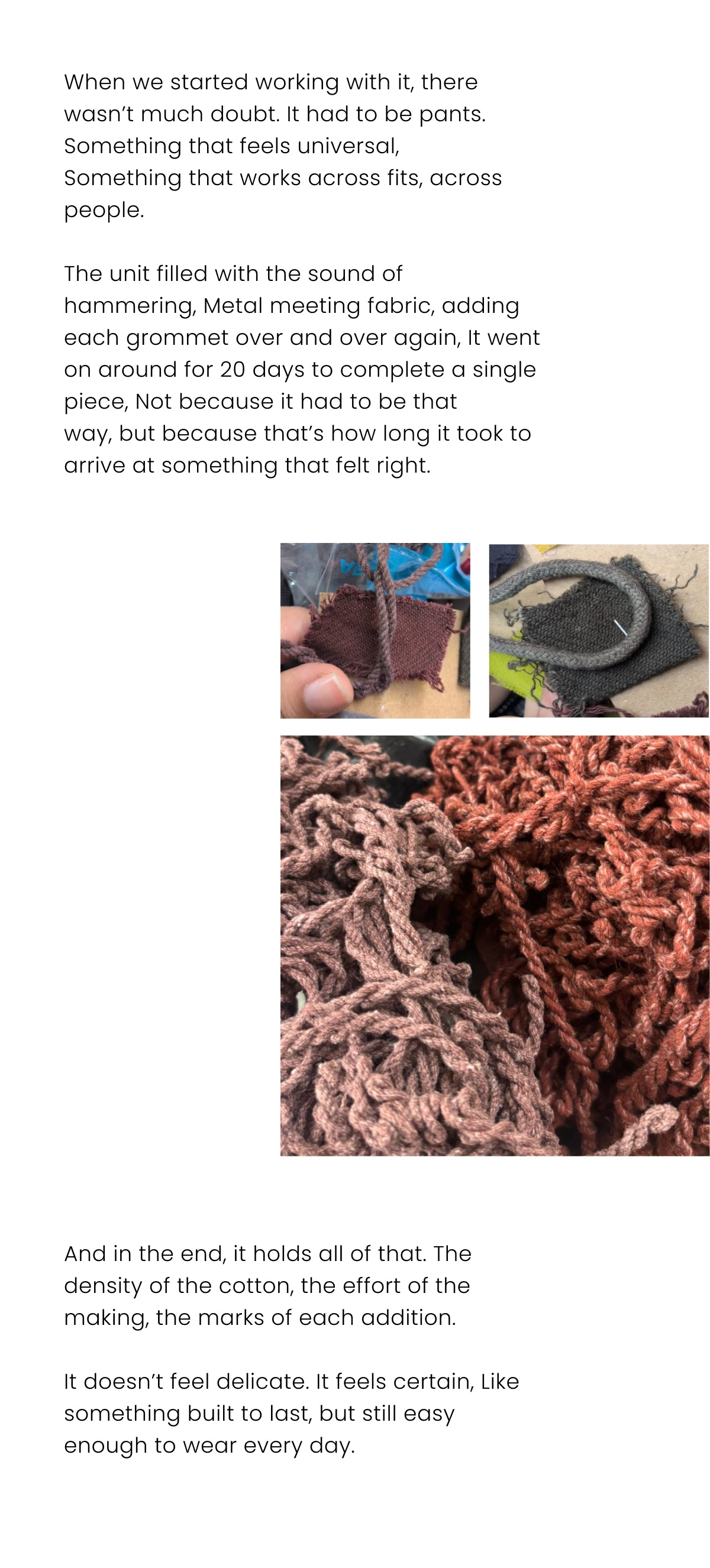 Text and fabric swatches on a white background