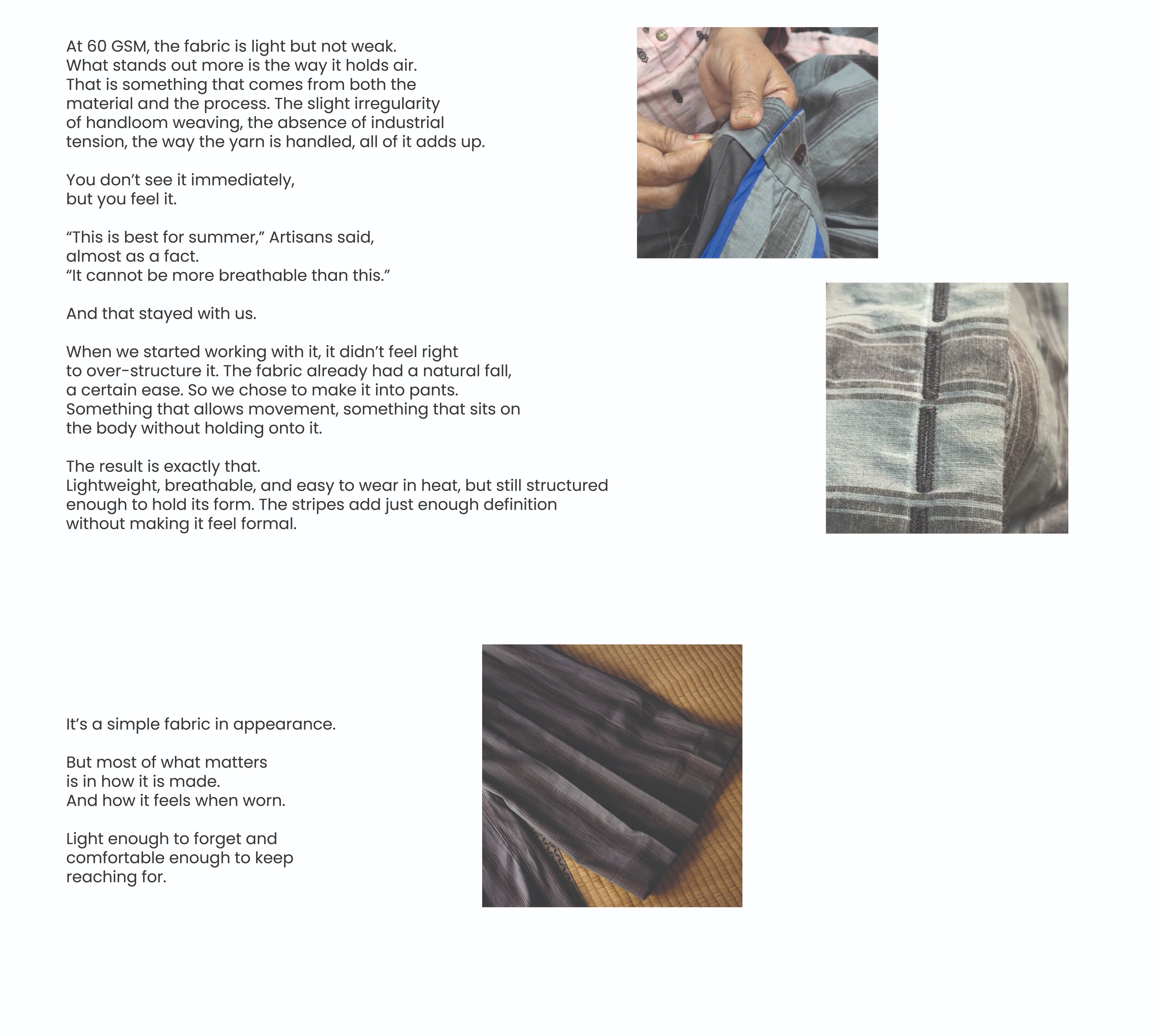 Text and fabric swatches on a white background