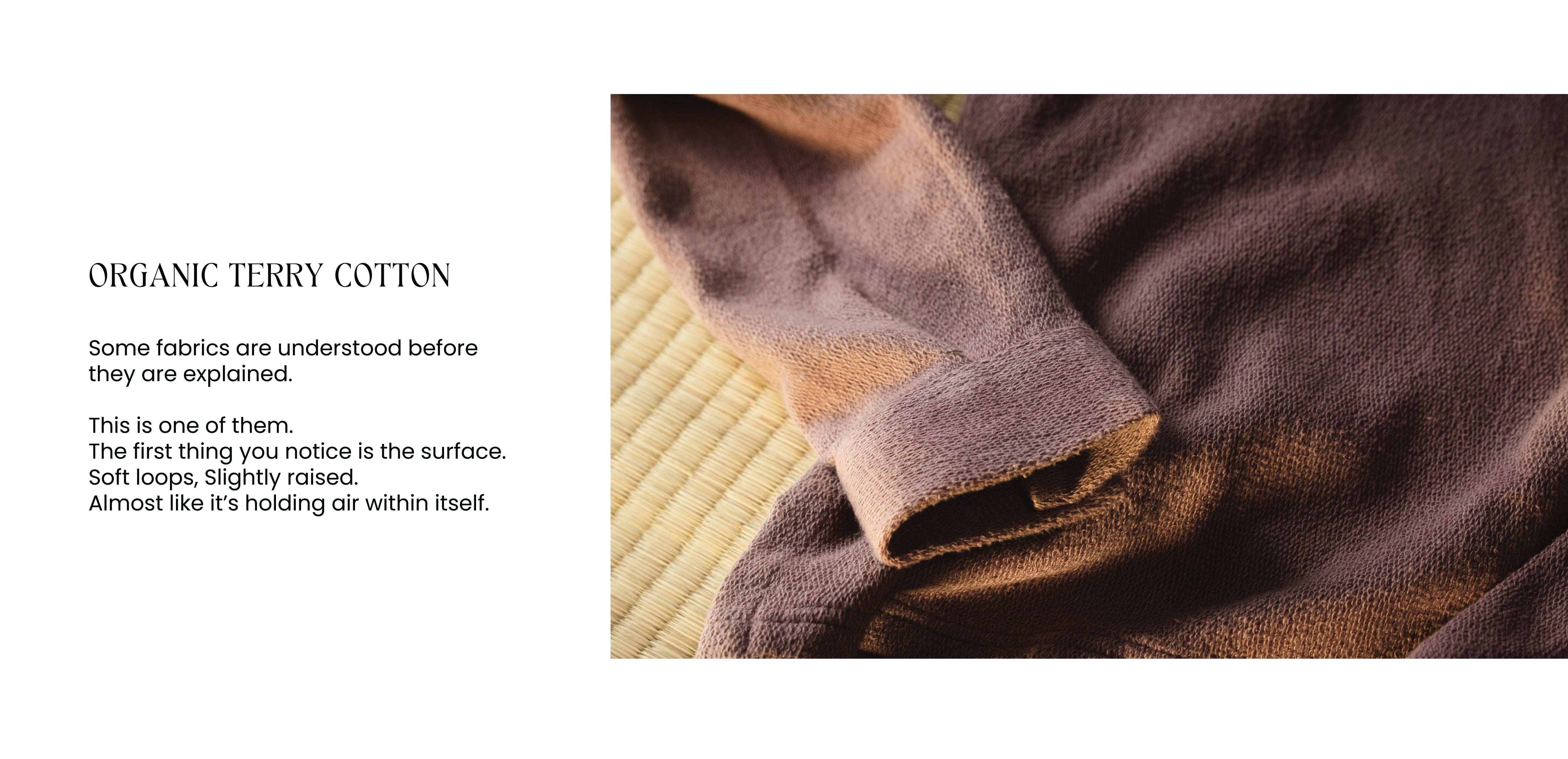 This is a brown cotton terrycloth long-sleeve top.