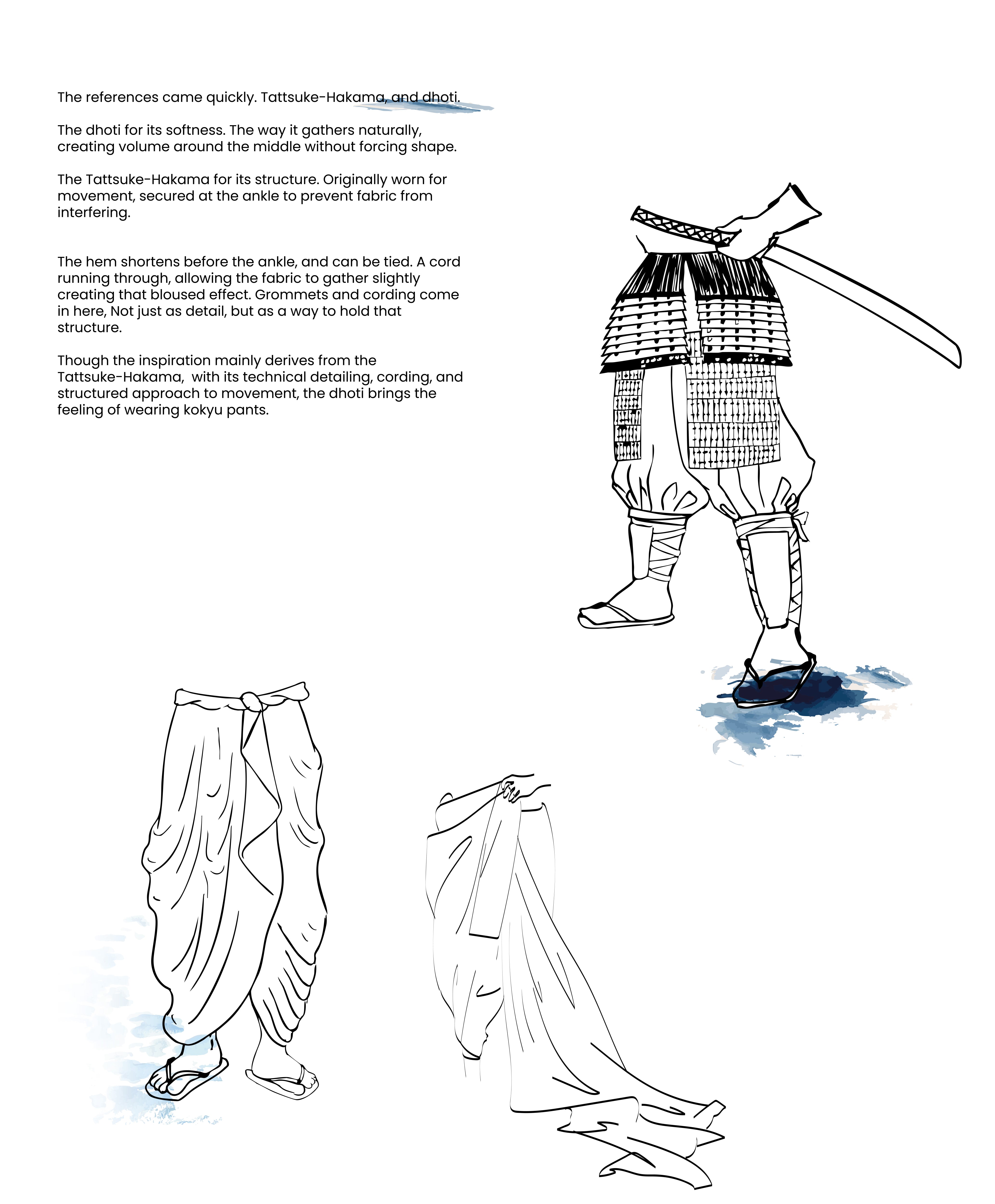 Illustrations of traditional Japanese garments with text on a white background