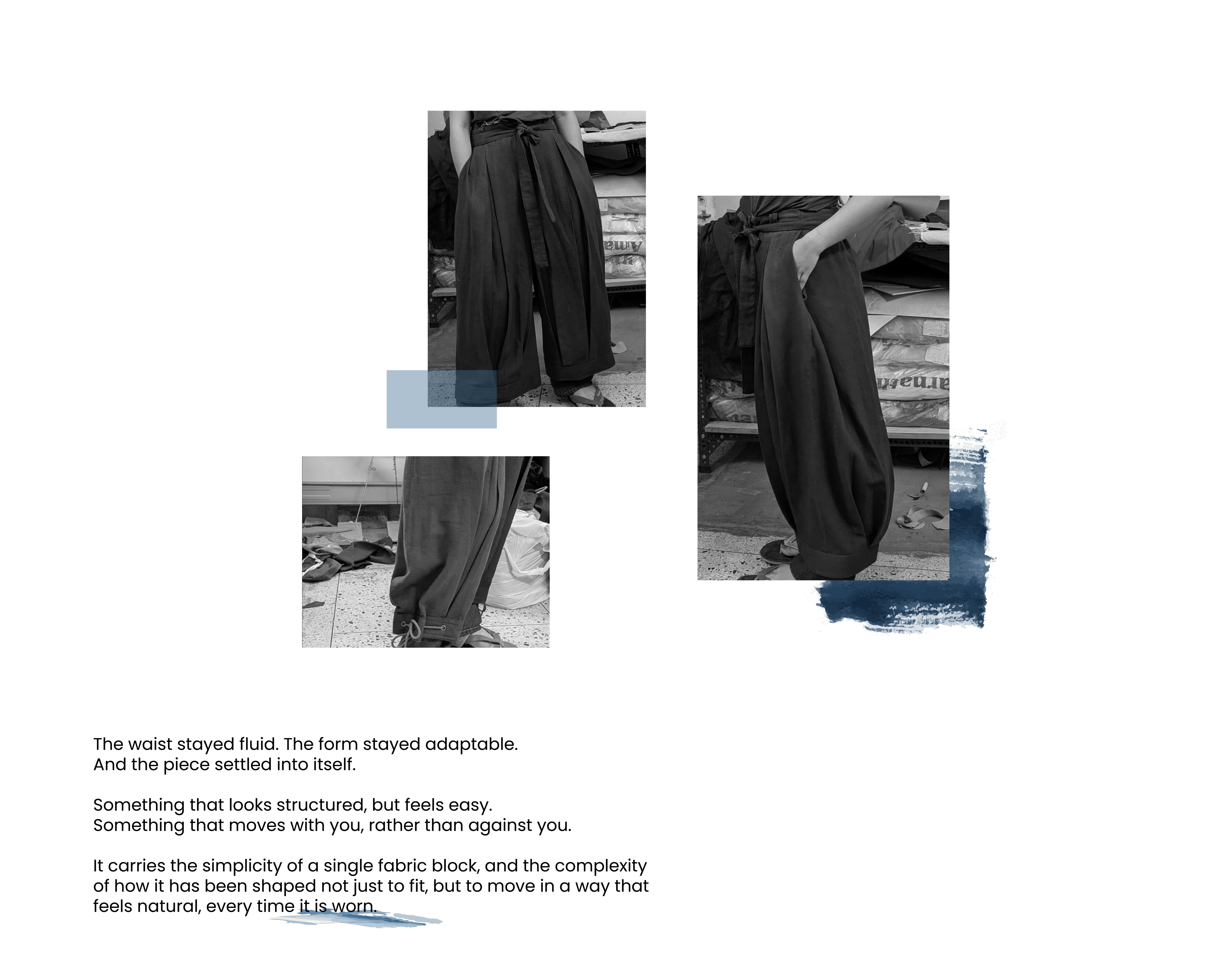 These are black balloon-fit trousers featuring a high, pleated waist and deep side pockets.
