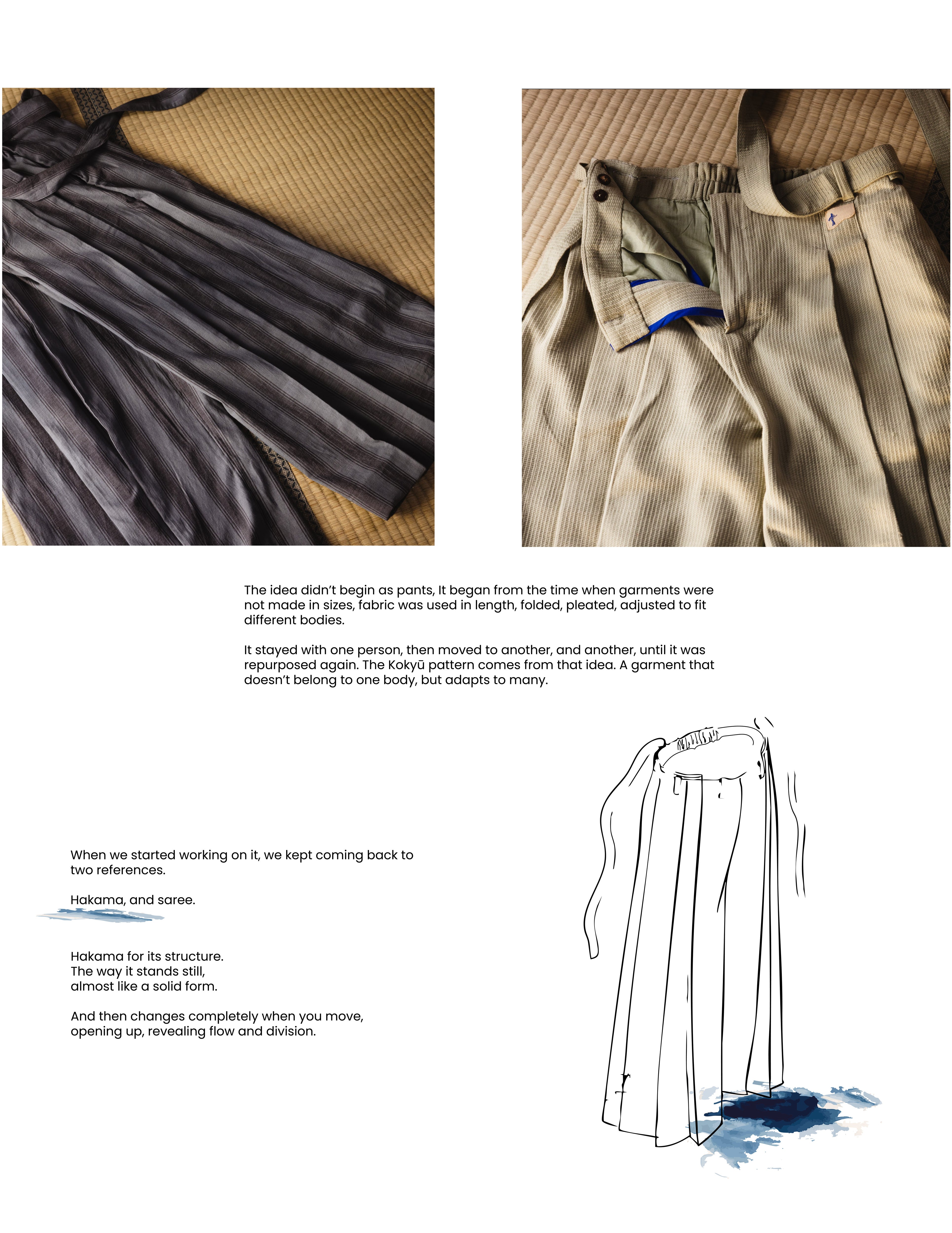 This is a sewing pattern for traditional Japanese Hakama trousers.